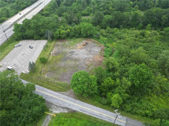 a view of a yard with potted plants