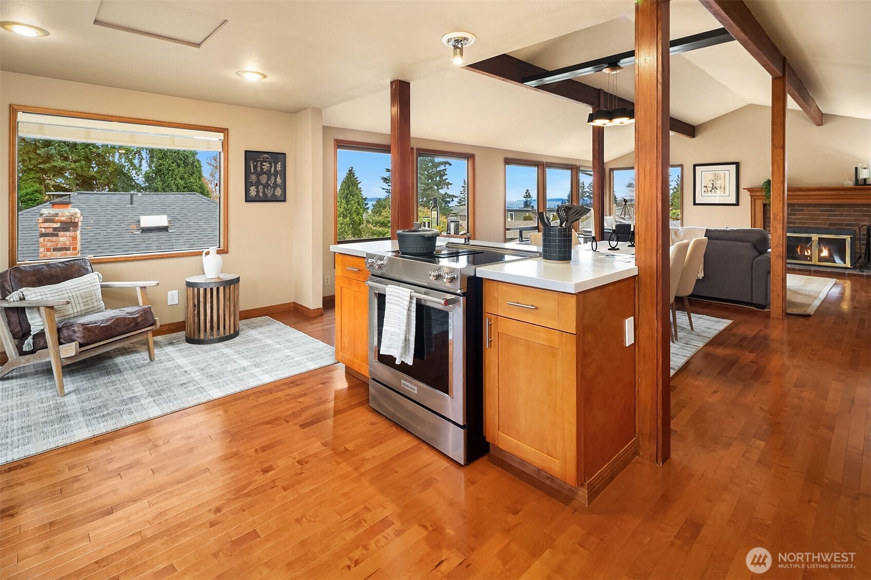 902 7th Avenue South Edmonds, WA 98020 - Photo 15 of 34 a open kitchen with stainless steel appliances granite countertop a stove and a view of living room