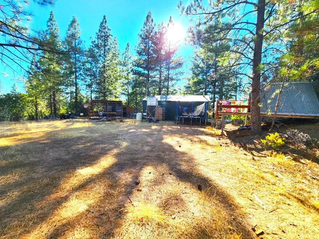 an outdoor space with furniture