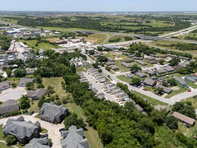 an aerial view of multiple house