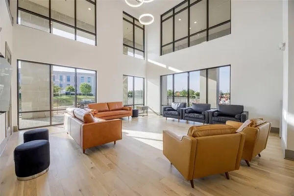 a living room with furniture and window