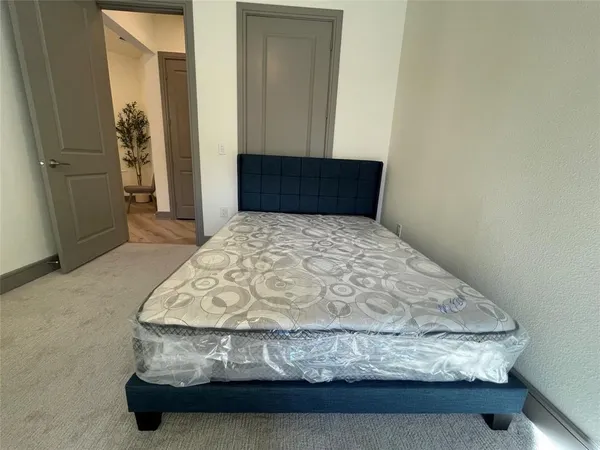 a room with a bed