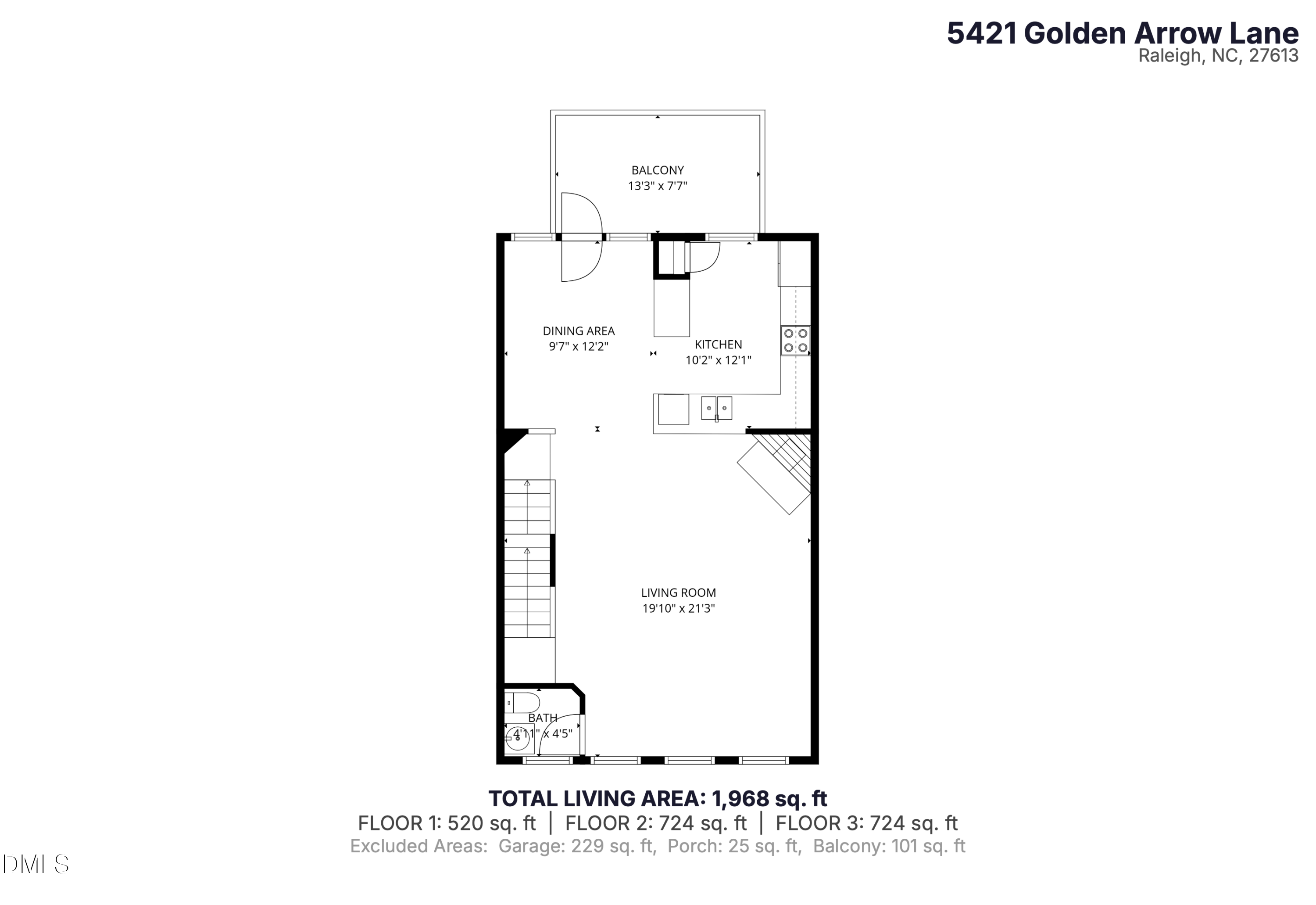 5421 Golden Arrow Lane Raleigh, NC 27613 - Photo 48 of 49 a picture of a floor plan