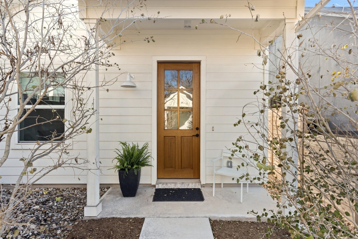209 Ben Howell Drive, Unit B Austin, TX 78704 - Photo 10 of 39 a view of a entryway door front of house