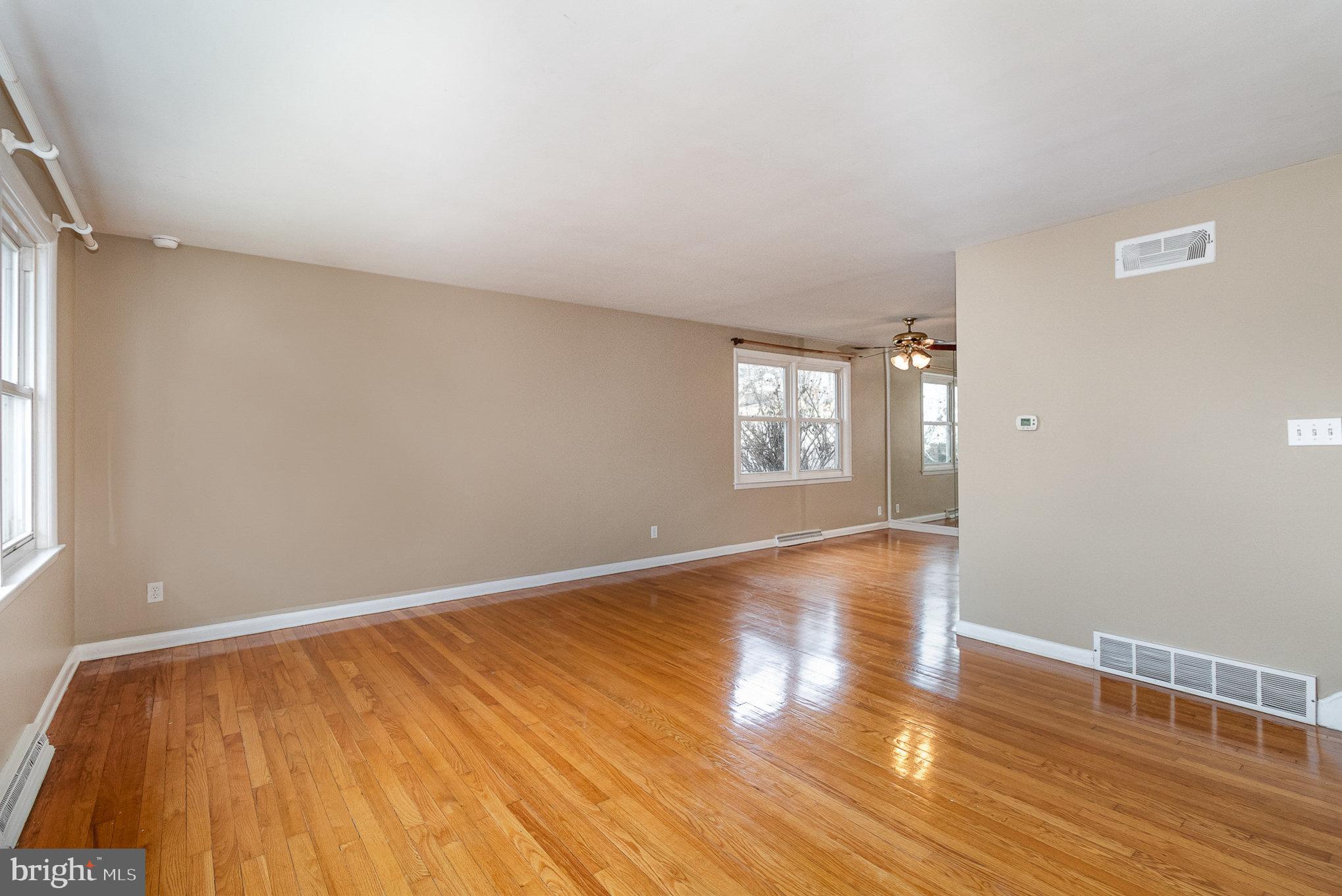 Living room/Dining room with hardwoods