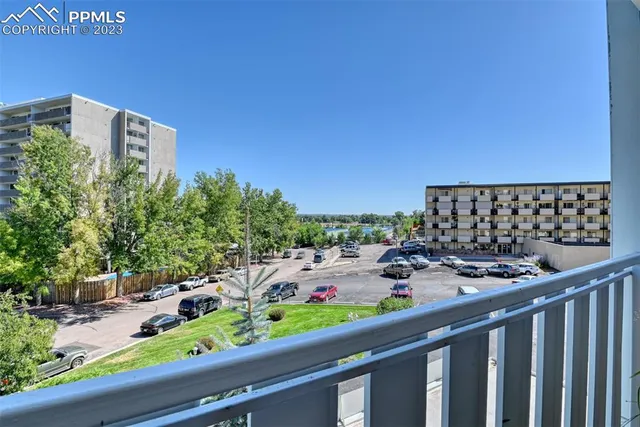 a view of a terrace with chairs