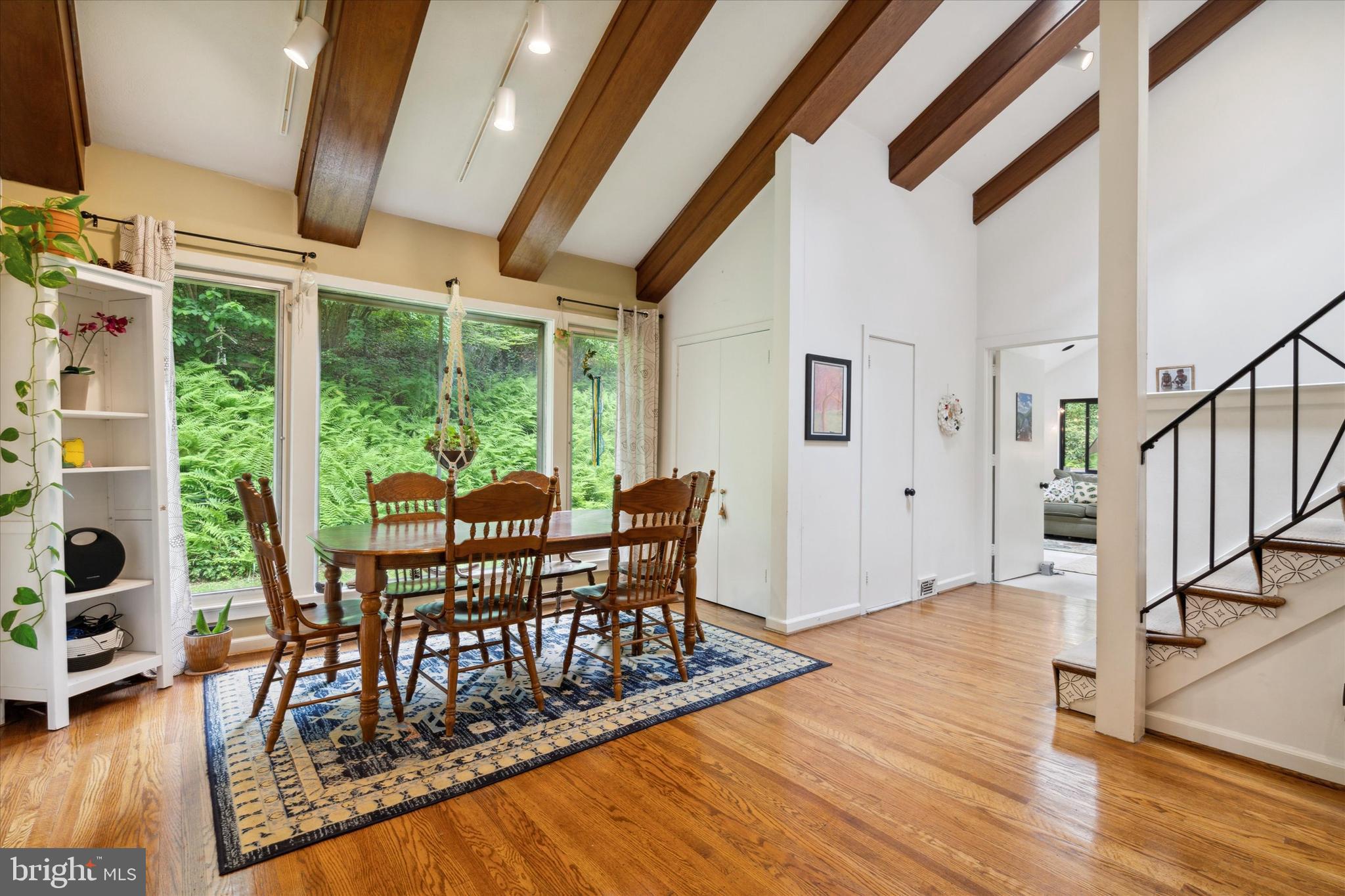 982 Dale Road Jenkintown, PA 19046 - Photo 14 of 36 Exposed beams in the Dining Room overlooking rear.