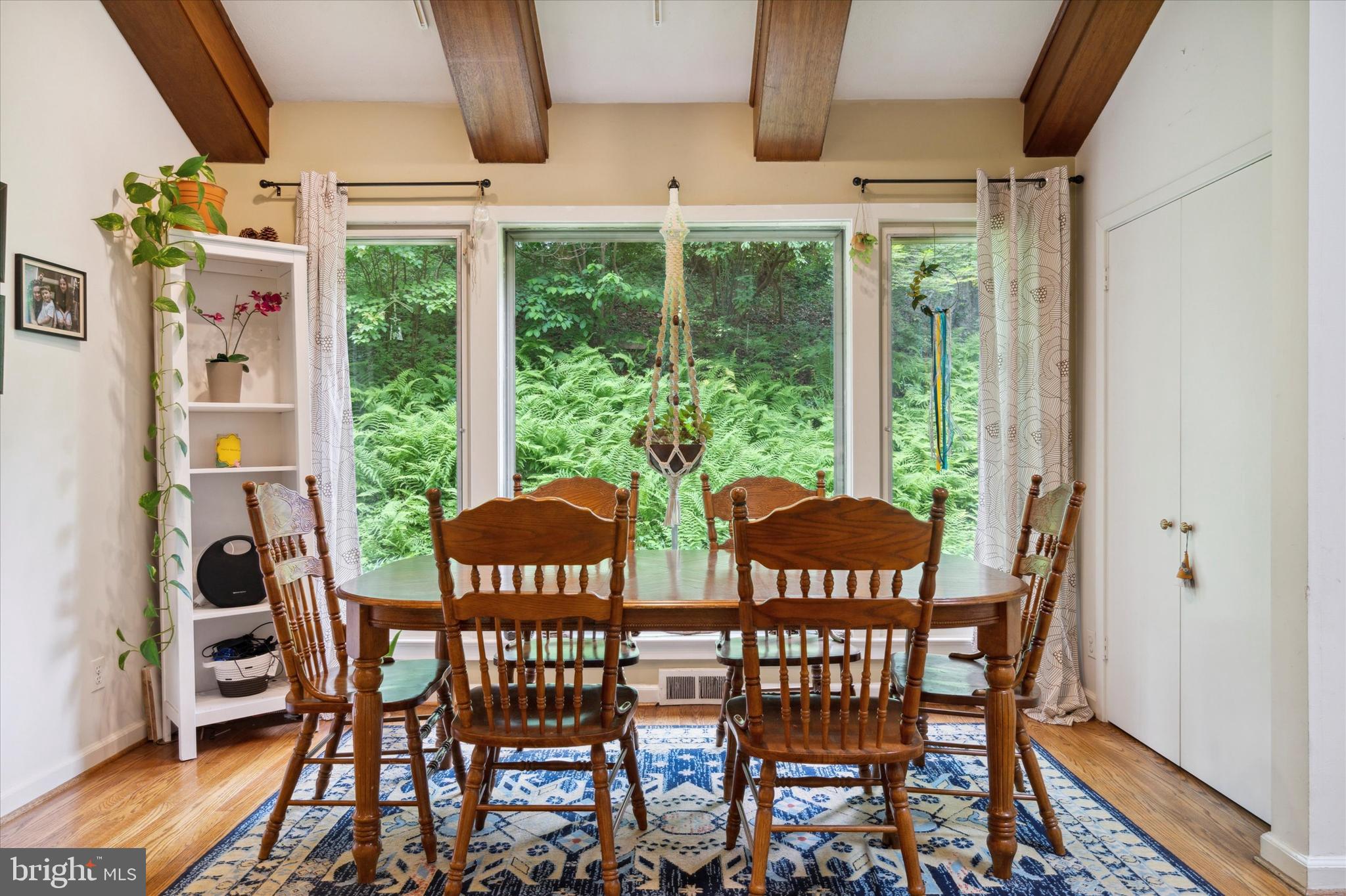 982 Dale Road Jenkintown, PA 19046 - Photo 16 of 36 Exposed beams in the Dining Room overlooking rear.