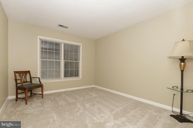 a view of a black gate with a tree