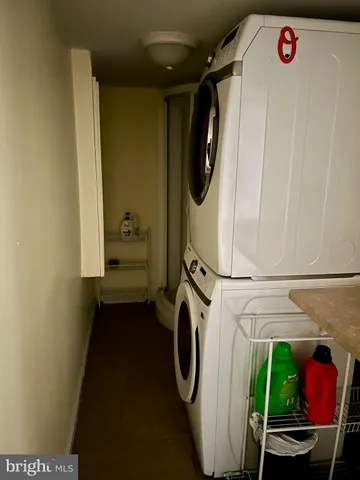 a view of a room with racks on the wall