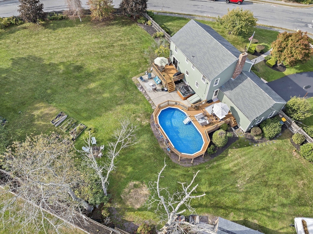 164 Hancock Street Abington, MA 02351 - Photo 37 of 42 an aerial view of a house with a swimming pool yard and outdoor seating