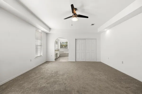 an empty room with a window