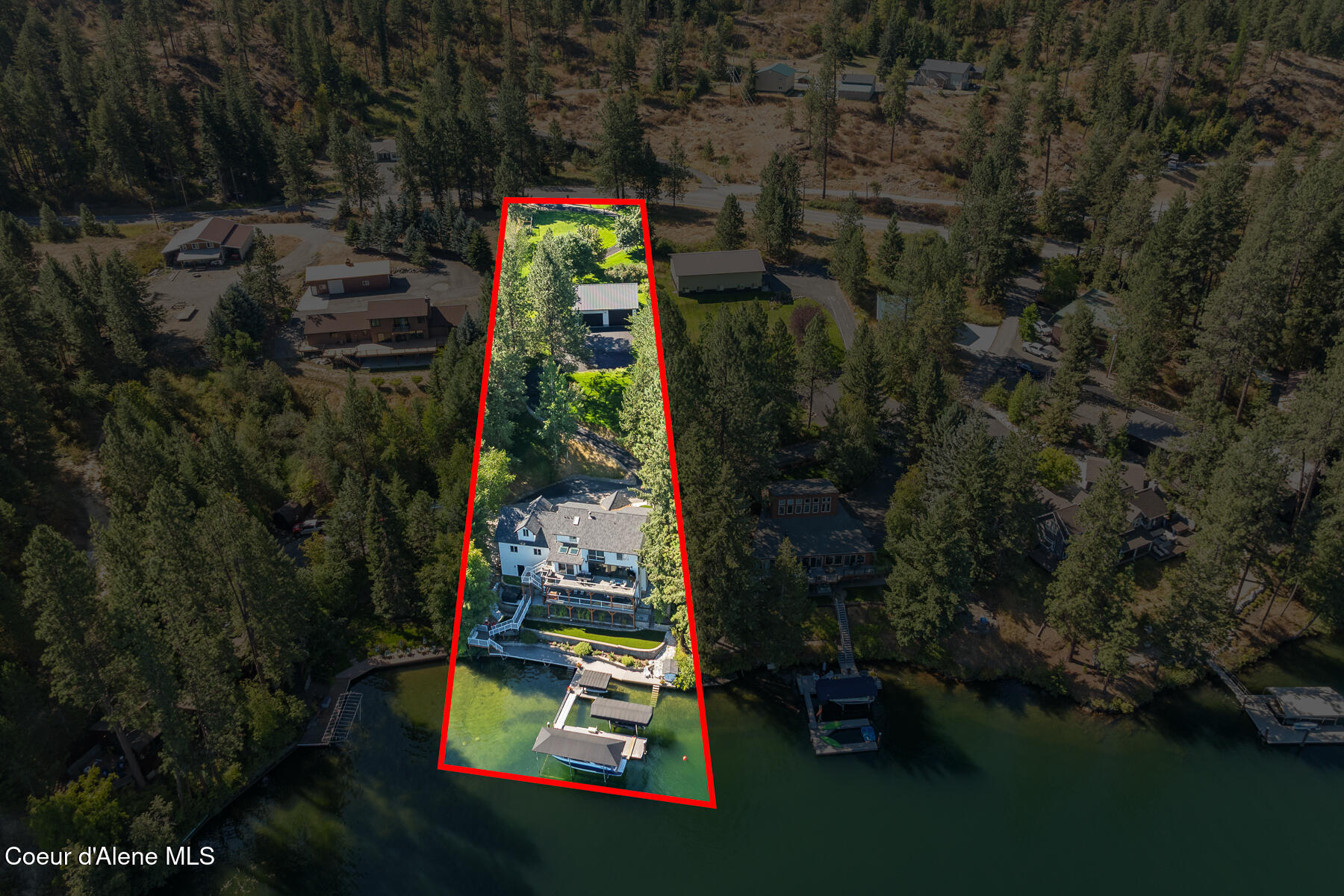 7265 West Otter Bay Road Coeur D'Alene, ID 83814 - Photo 85 of 86 Aerial_7265WOtterBayRd-6_Outlined