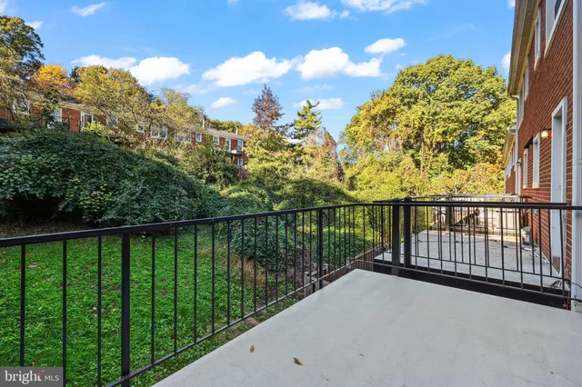 a view of balcony with mountain view
