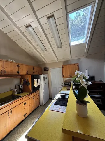 a kitchen with lots of counter top space