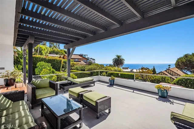 a roof deck with couch