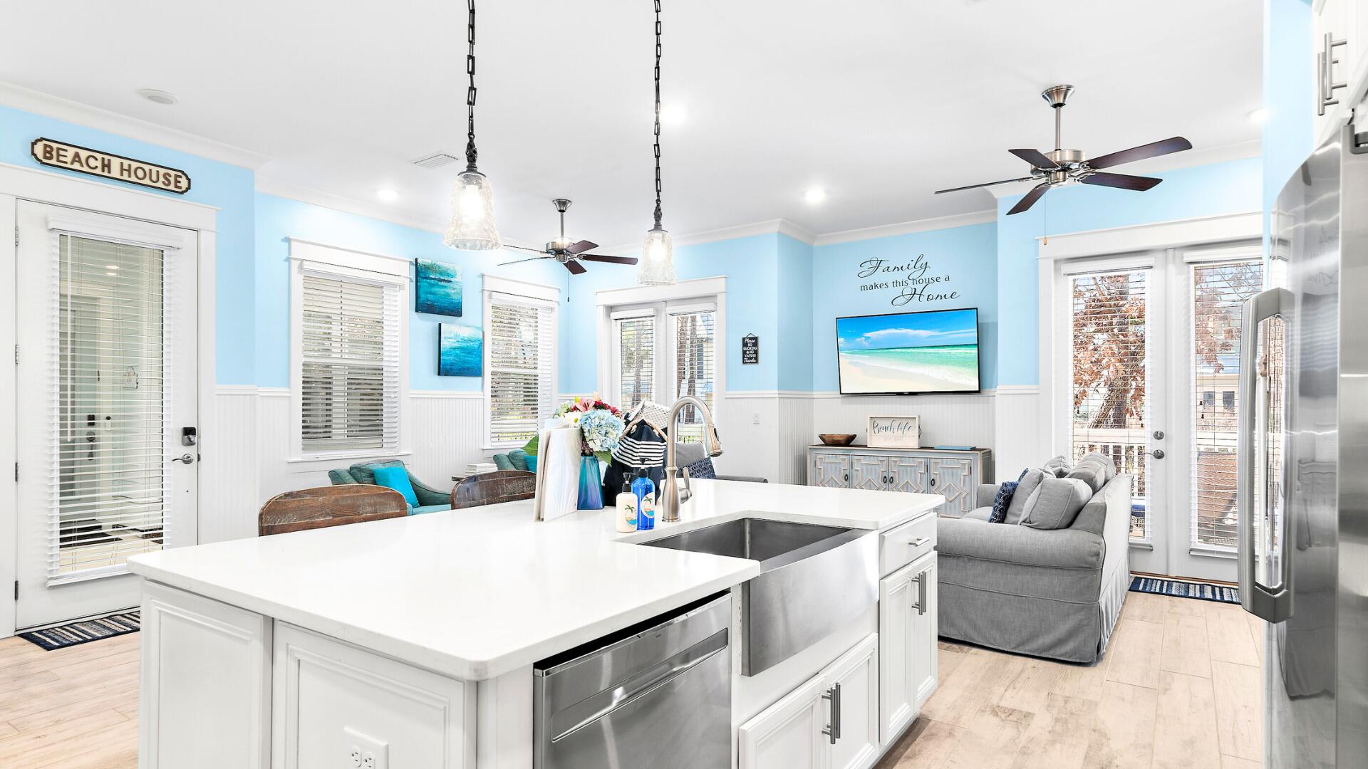 53 East E Pine, Unit A Inlet Beach, FL 32461 - Photo 4 of 59 a large white kitchen with a large window