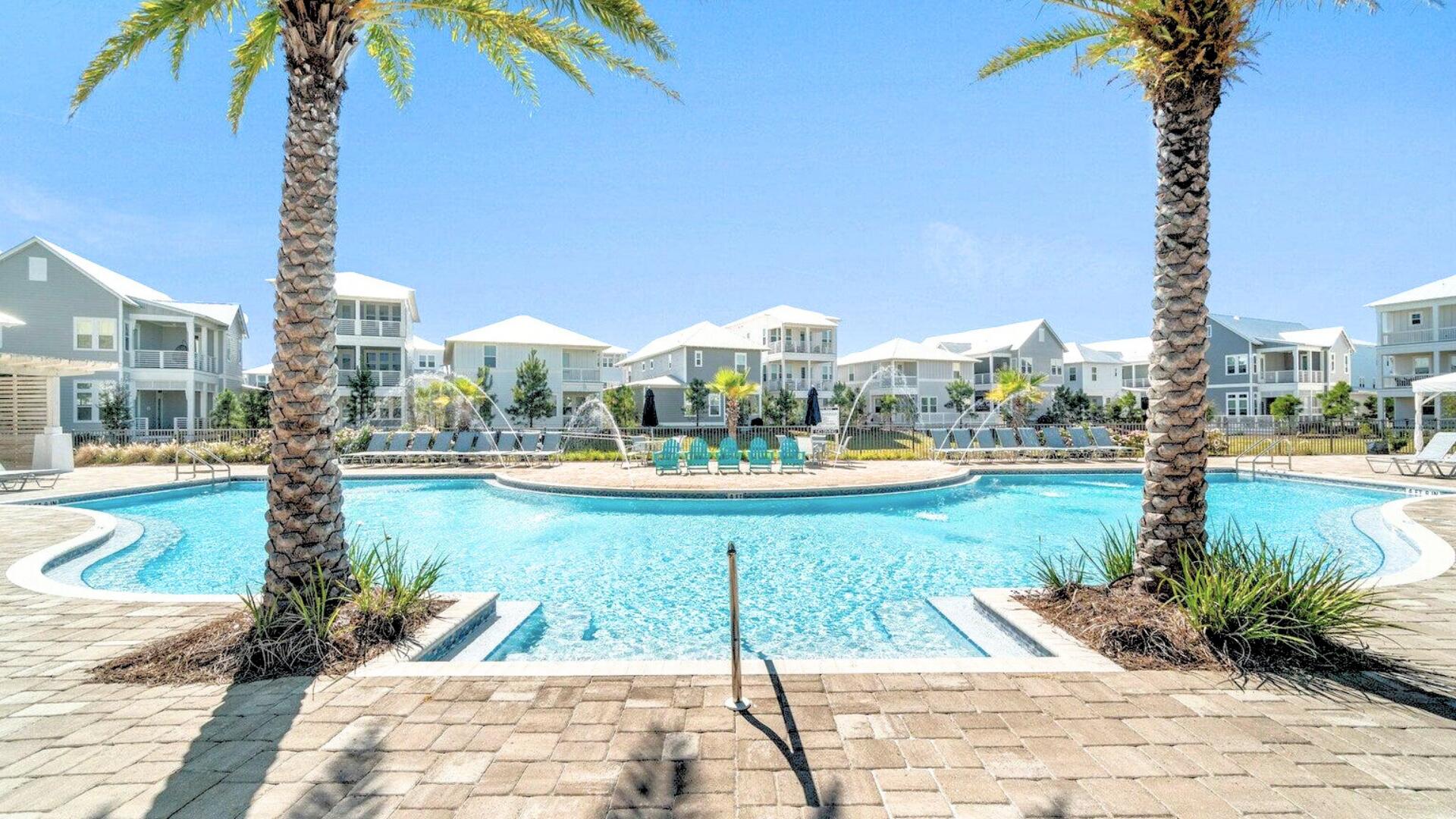 53 East E Pine, Unit A Inlet Beach, FL 32461 - Photo 44 of 59 a view of a swimming pool and a terrace