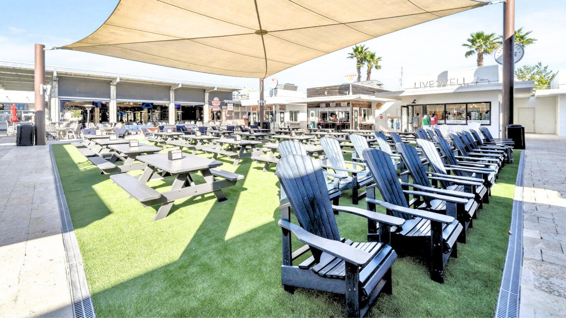 53 East E Pine, Unit A Inlet Beach, FL 32461 - Photo 51 of 59 a view of a swimming pool with chairs and tables