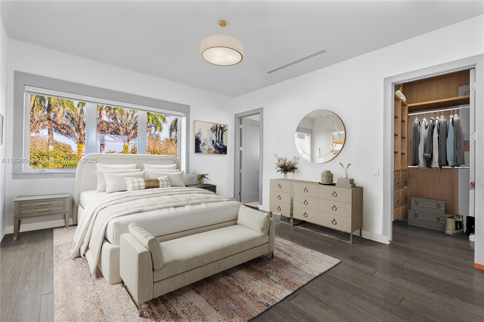 6080 Southwest 88th Street Pinecrest, FL 33156 - Photo 15 of 29 a bedroom with a bed and a large window