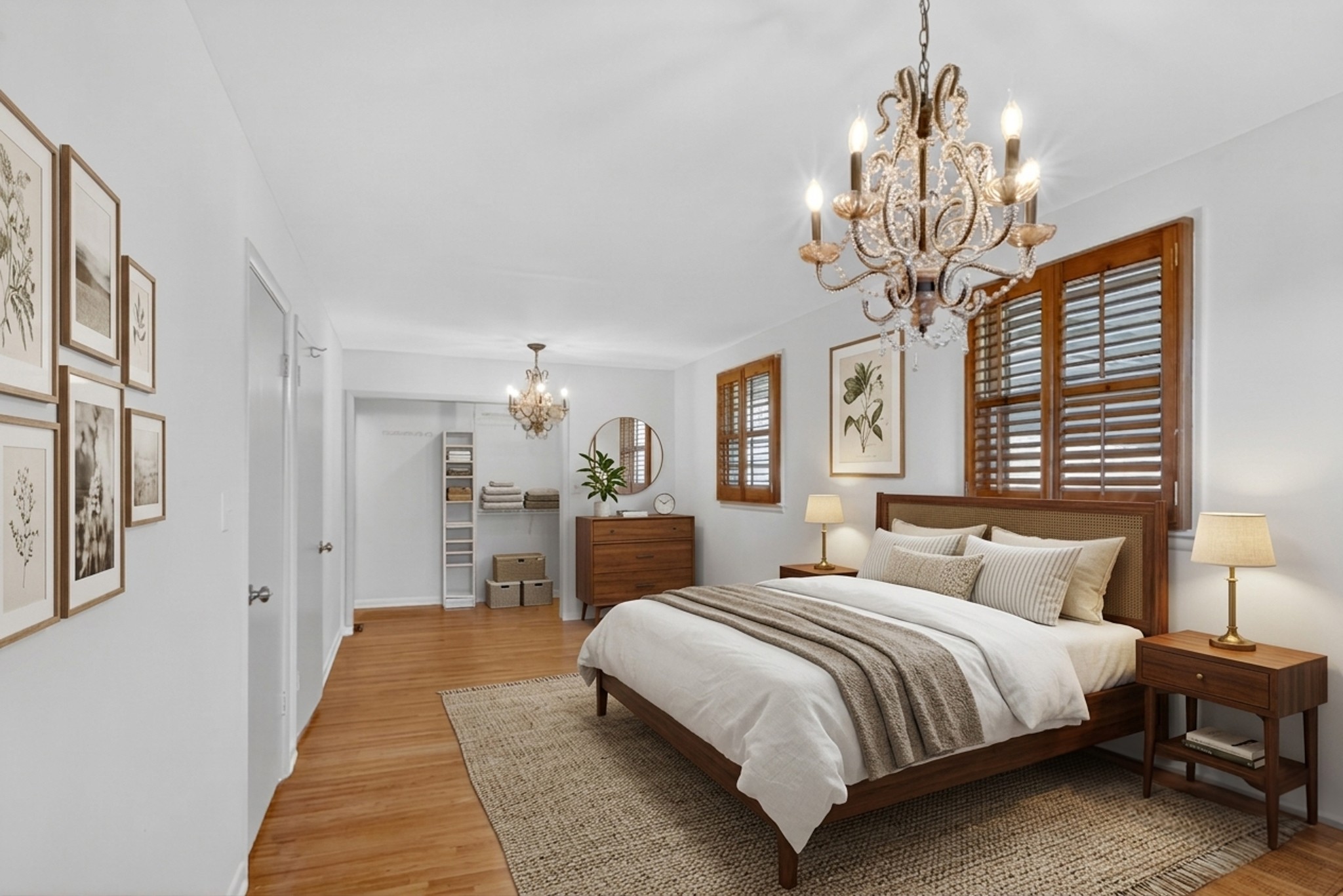 758 Moormans Arm Road Nashville, TN 37207 - Photo 26 of 35 a spacious bedroom with a bed and a chandelier