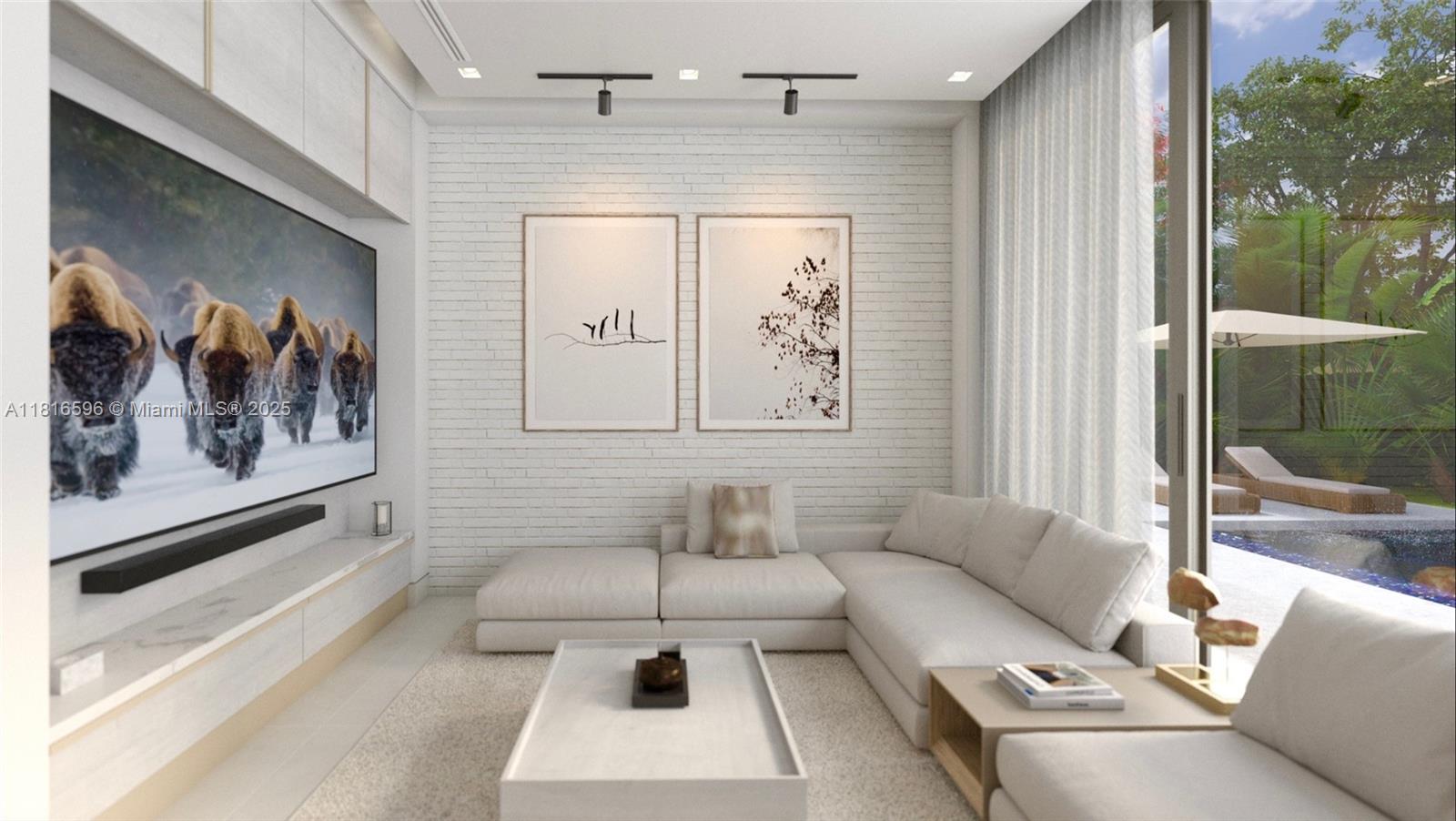 7605 Southwest 134th Street Pinecrest, FL 33156 - Photo 9 of 12 a living room with furniture and a large window