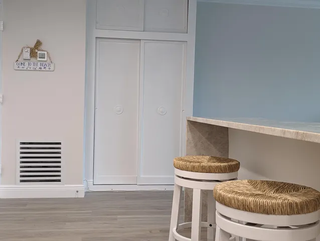 a view of chair and table