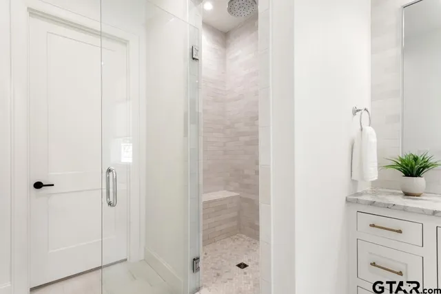 a bathroom with a shower