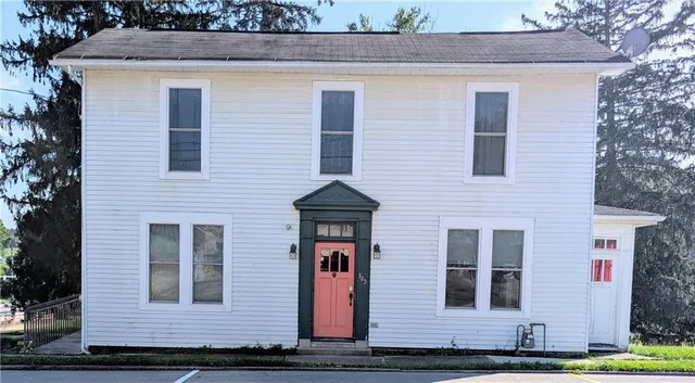 a front view of a house