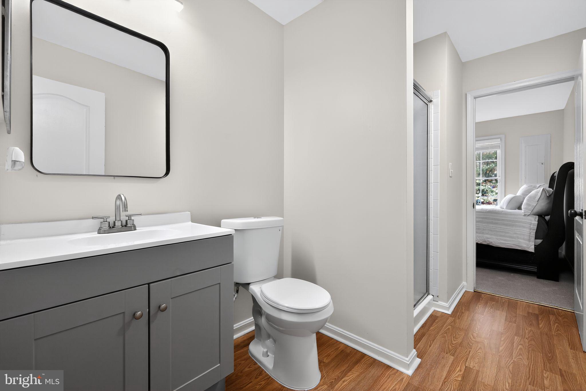 1707 Severn Tree Court Severn, MD 21144 - Photo 9 of 37 a bathroom with a toilet a sink and mirror