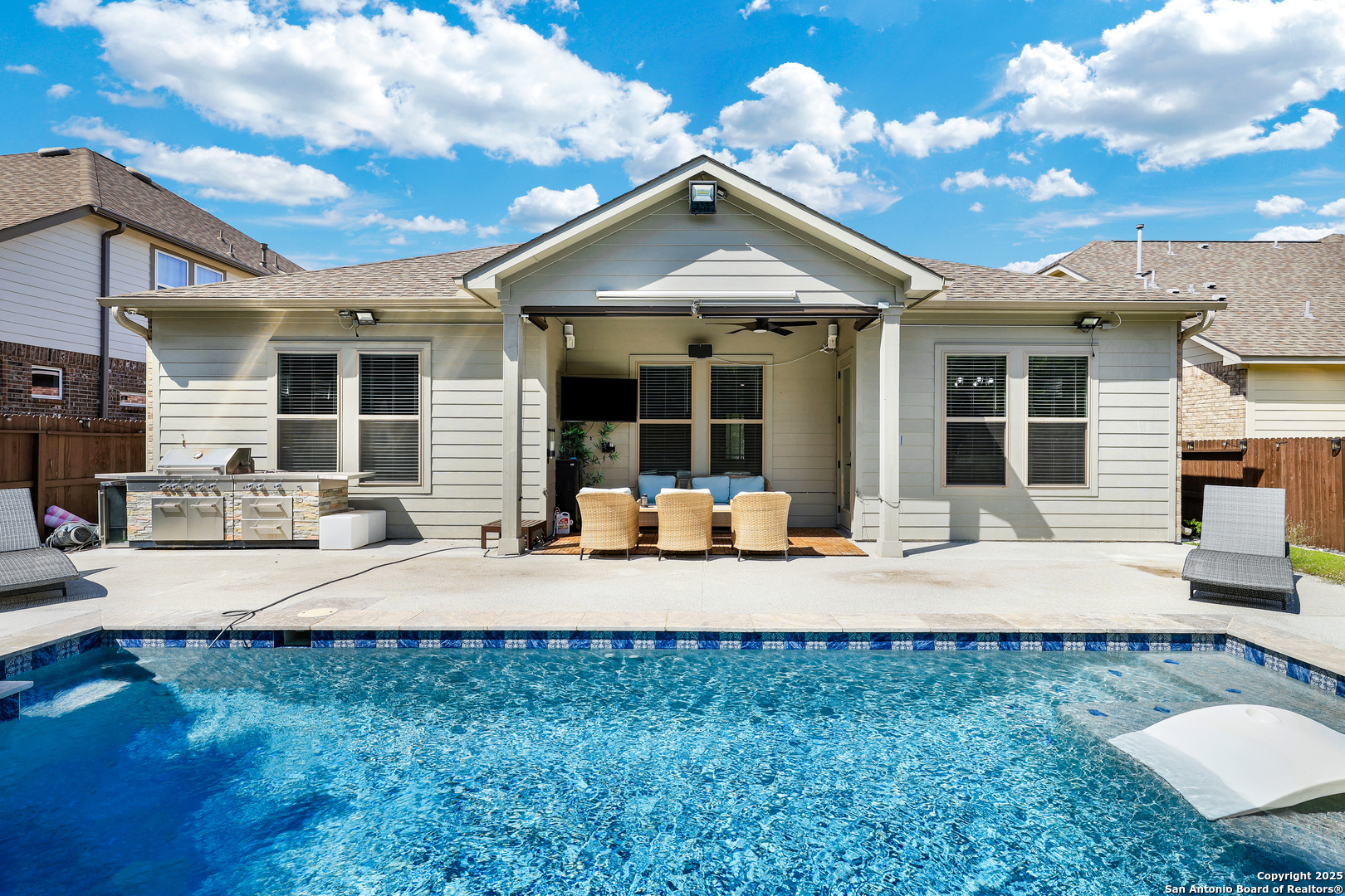 110 Giverny Boerne, TX 78006 - Photo 31 of 31 a view of a house with backyard porch and sitting area