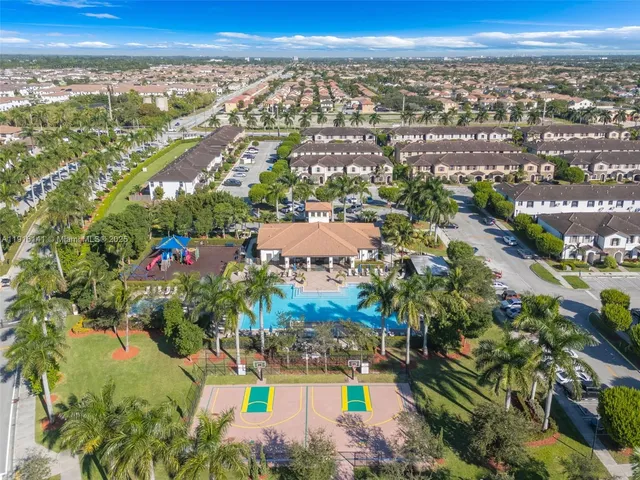 an aerial view of multiple house