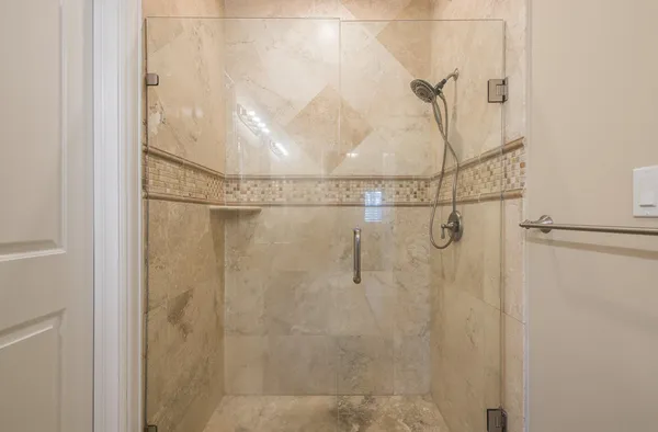 a bathroom with a shower