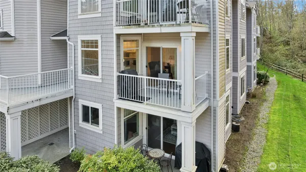 a backyard of a house with lots of green space