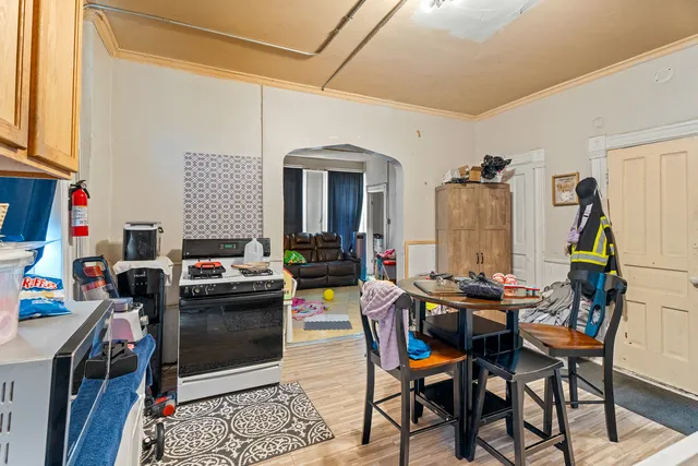 a living room with furniture and a couch