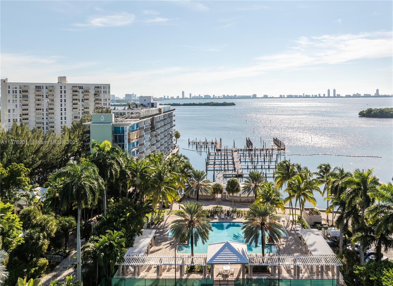 770 Northeast 69th Street, Unit 6H Miami, FL 33138 - Photo 49 of 71 a view of a lake with a city skyline in the background