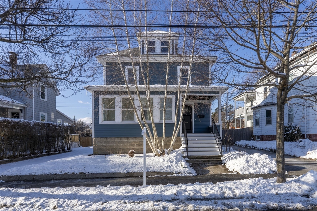 a front view of a house