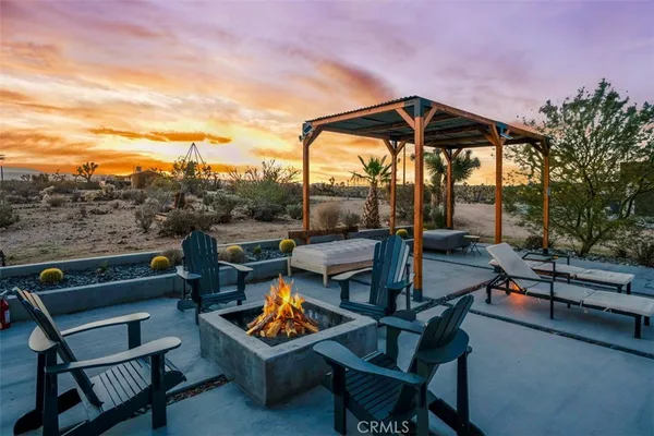 a terrace view with sitting space