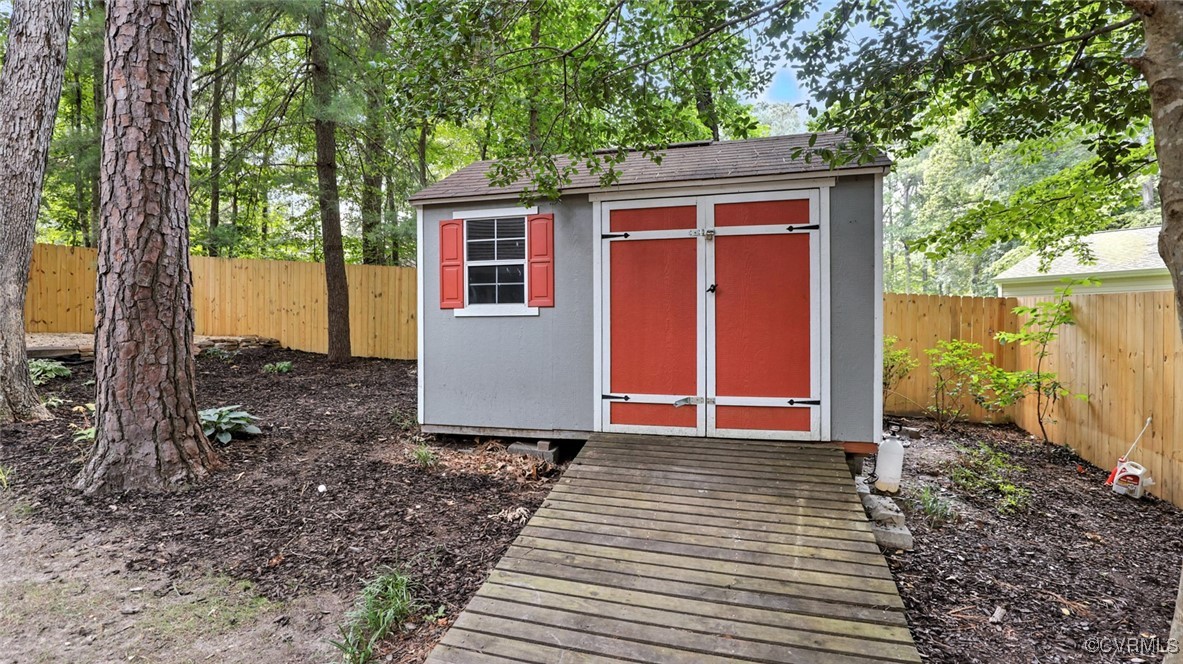 636 Spirea Road North Chesterfield, VA 23236 - Photo 46 of 47 View of shed featuring a fenced backyard