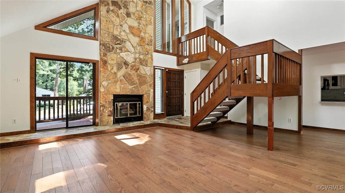636 Spirea Road North Chesterfield, VA 23236 - Photo 8 of 47 Unfurnished living room featuring wood finished fl