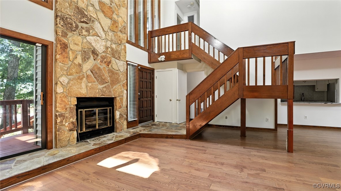 636 Spirea Road North Chesterfield, VA 23236 - Photo 9 of 47 Unfurnished living room featuring wood finished fl