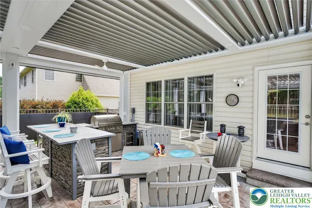 a outdoor space with furniture