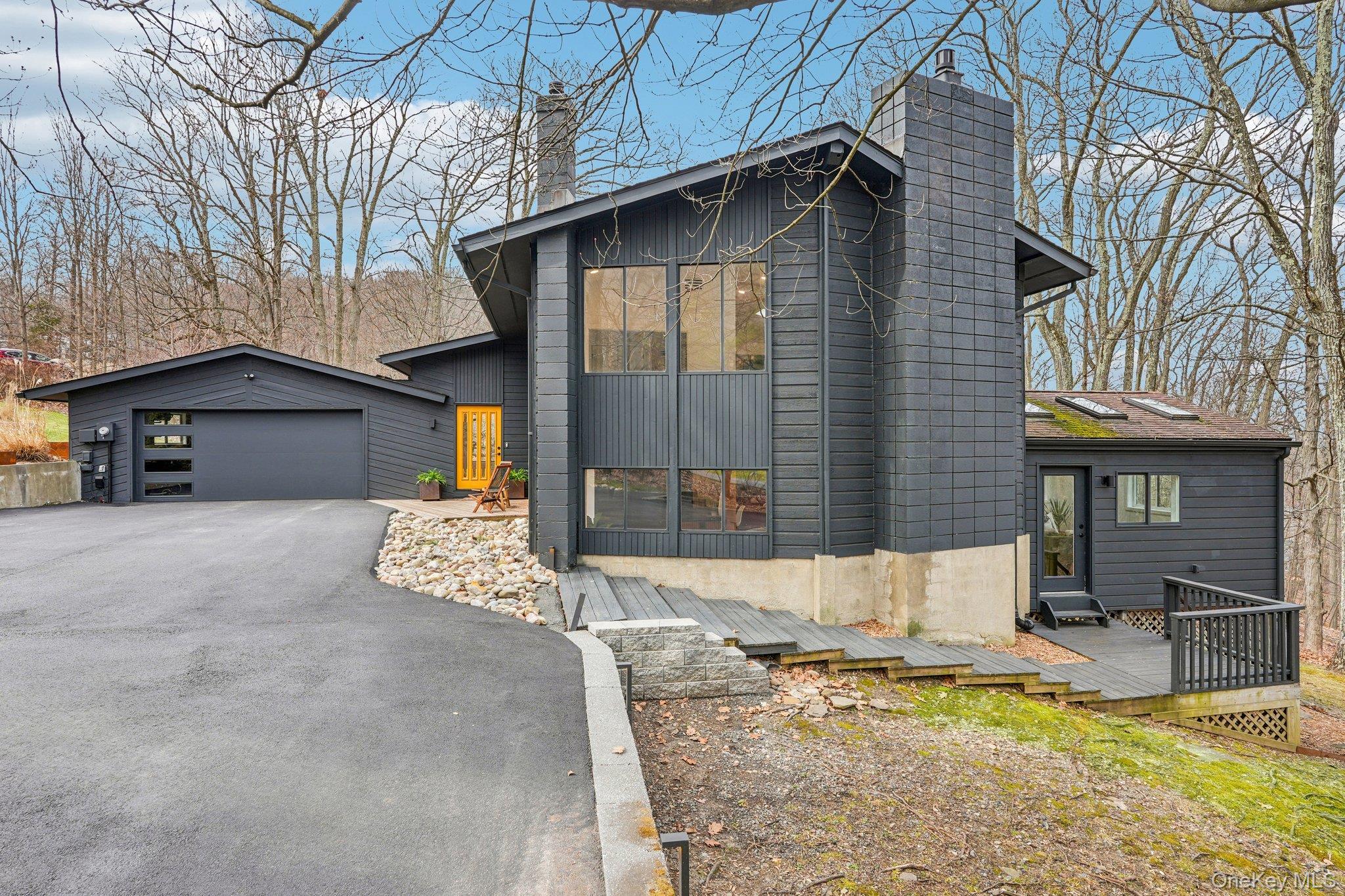 4 Mountain Brook Road Cornwall, NY 12518 - Photo 37 of 45 Contemporary home with a chimney and a wooden deck