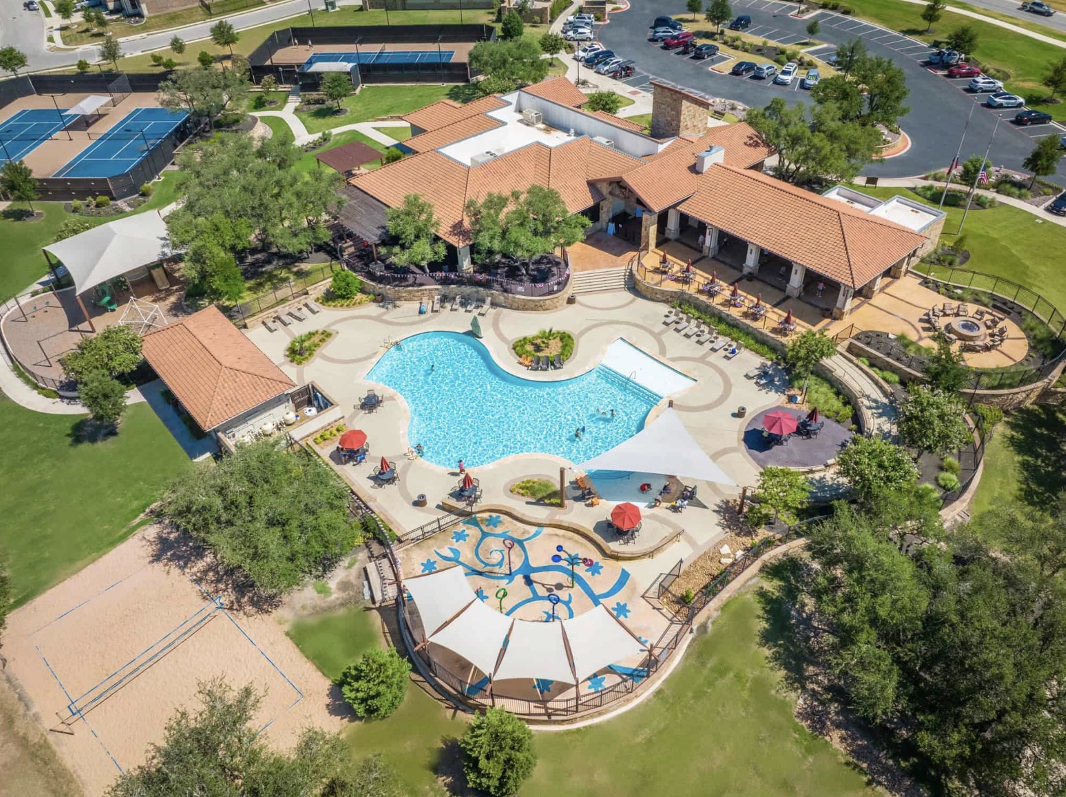 5009 Forenza Trace Leander, TX 78641 - Photo 38 of 39 an aerial view of residential house with outdoor space and pool