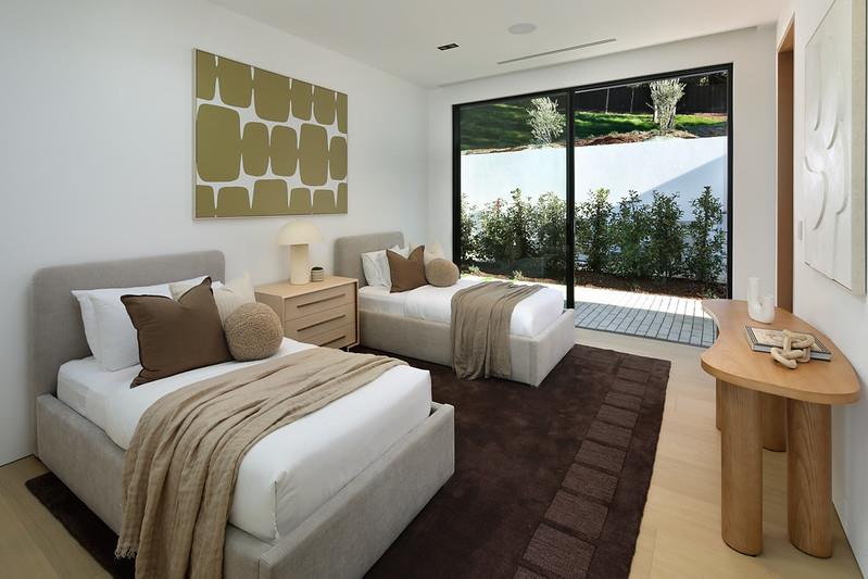 349 Walsh Road Atherton, CA 94027 - Photo 25 of 34 a bedroom with double bed and a window