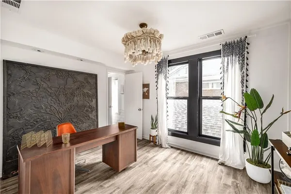 a view of a living room and a window