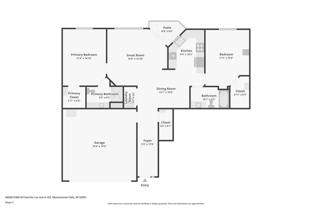 $289,900 | N82W13360 West Fond Du Lac Avenue, Unit 102, Menomonee Falls, WI 53051