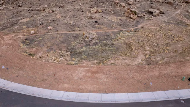 a view of a dry yard with wooden floor and fence
