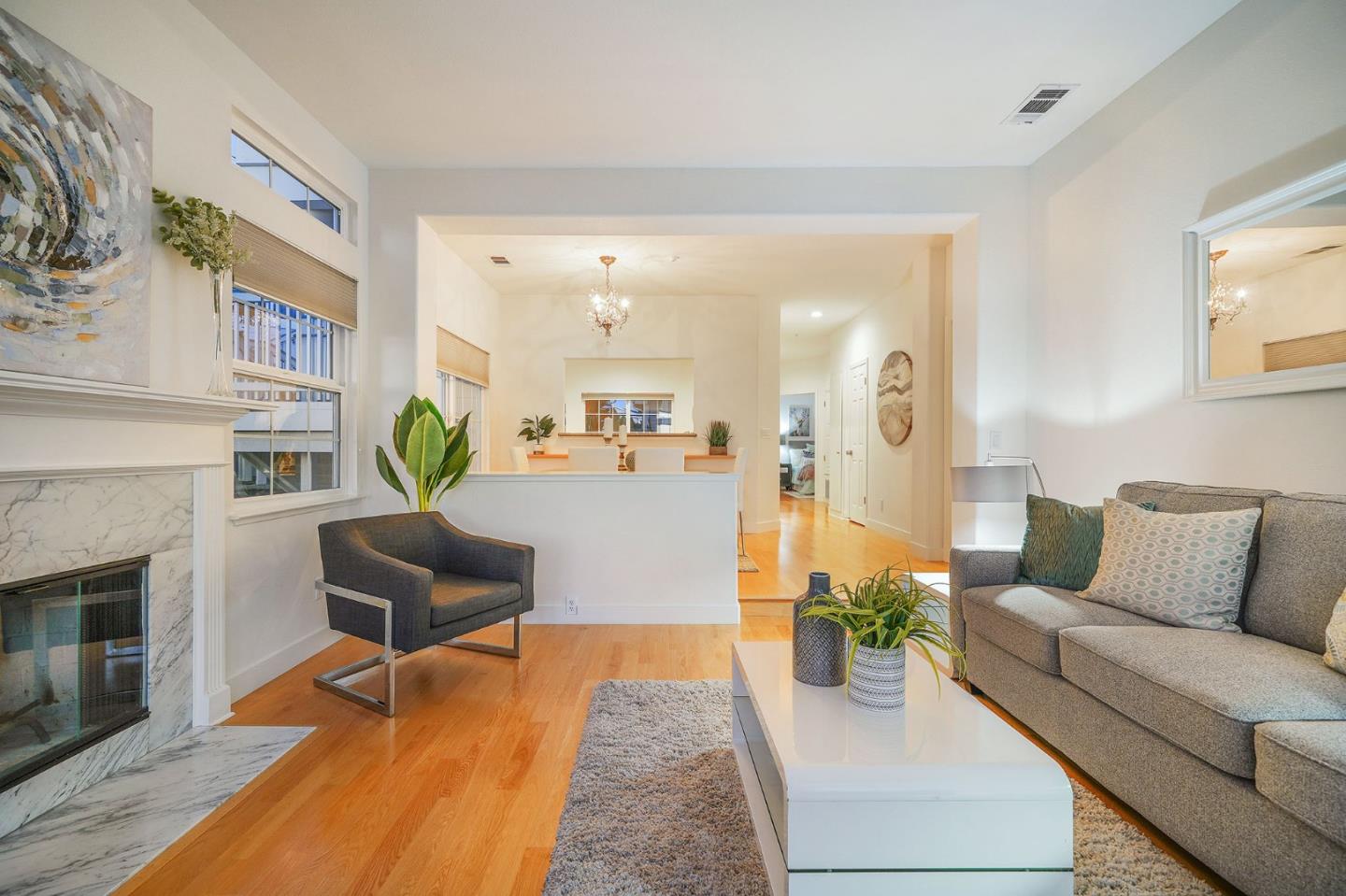 45 Outlook Circle Pacifica, CA 94044 - Photo 30 of 42 a living room with furniture and a fireplace