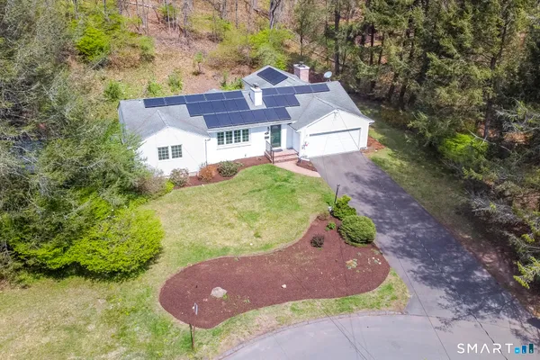 a aerial view of a house